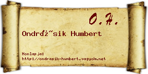 Ondrásik Humbert névjegykártya